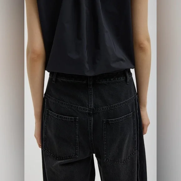 NWOT Tibi Vintage Black Denim Tuck Jean 28 regular - Picture 9 of 10